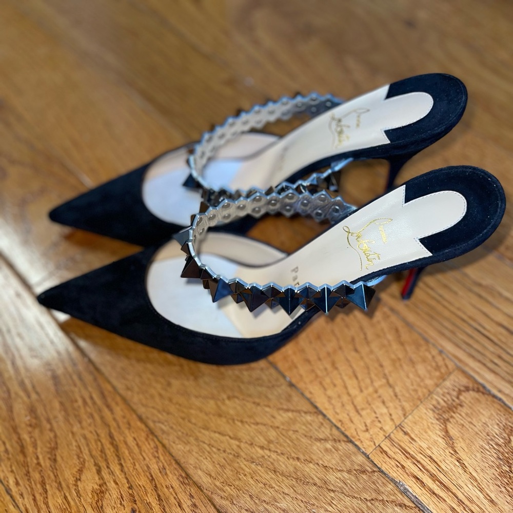 Christian Louboutin Planet Choco vv/stecchio black mules 40.5